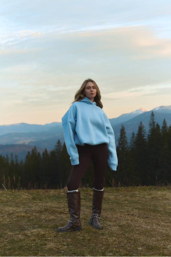 Худі базовий оверсайз блакитне