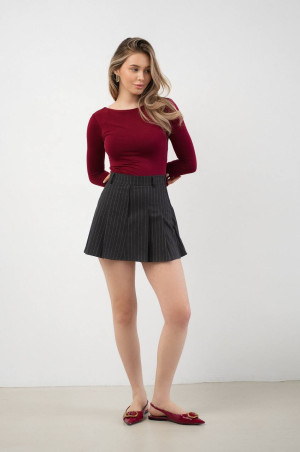 Спідниця-шорти графітова в смужку 