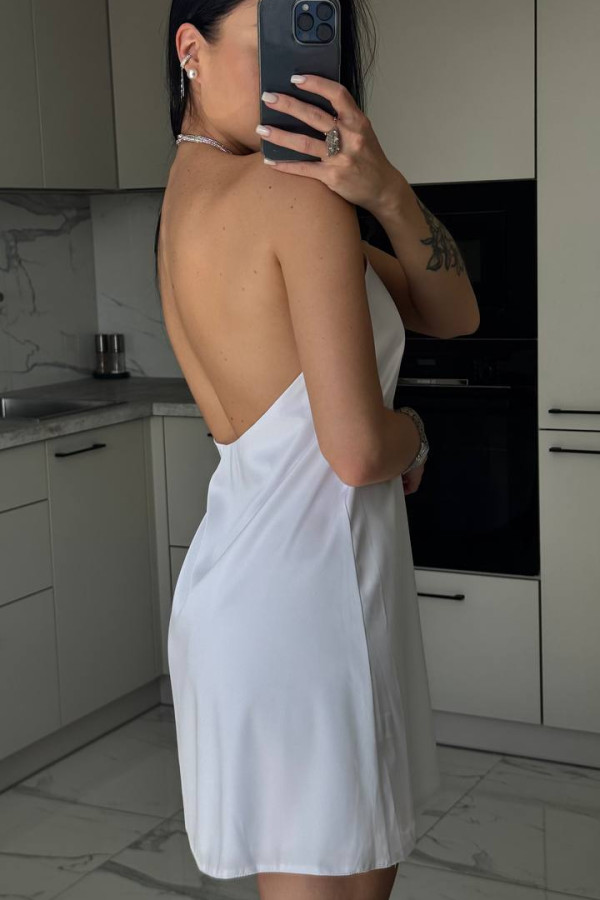 Шовкова міні сукня молочна