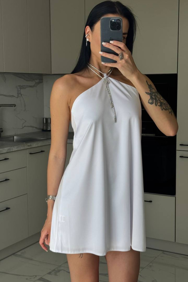 Шовкова міні сукня молочна