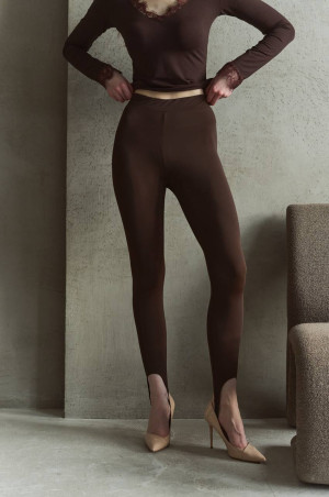 Лосини зі штрипками матові шоколадні