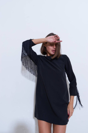 Сукня з бахромою та підплечниками