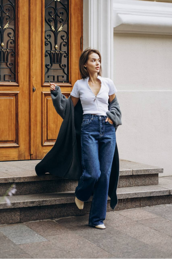 Довгий кардиган графітовий