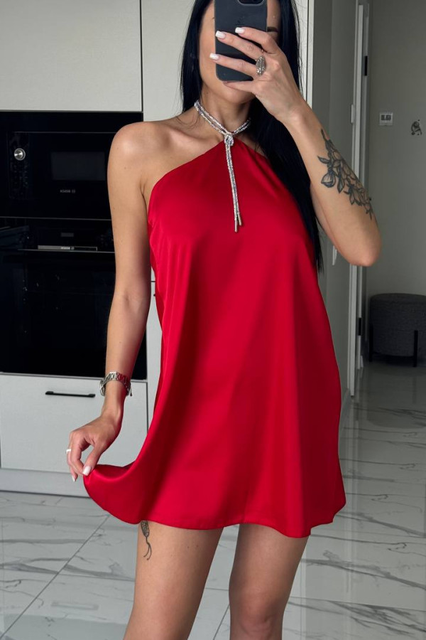 Шовкова міні сукня червона