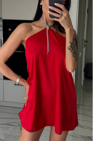 Шовкова міні сукня червона