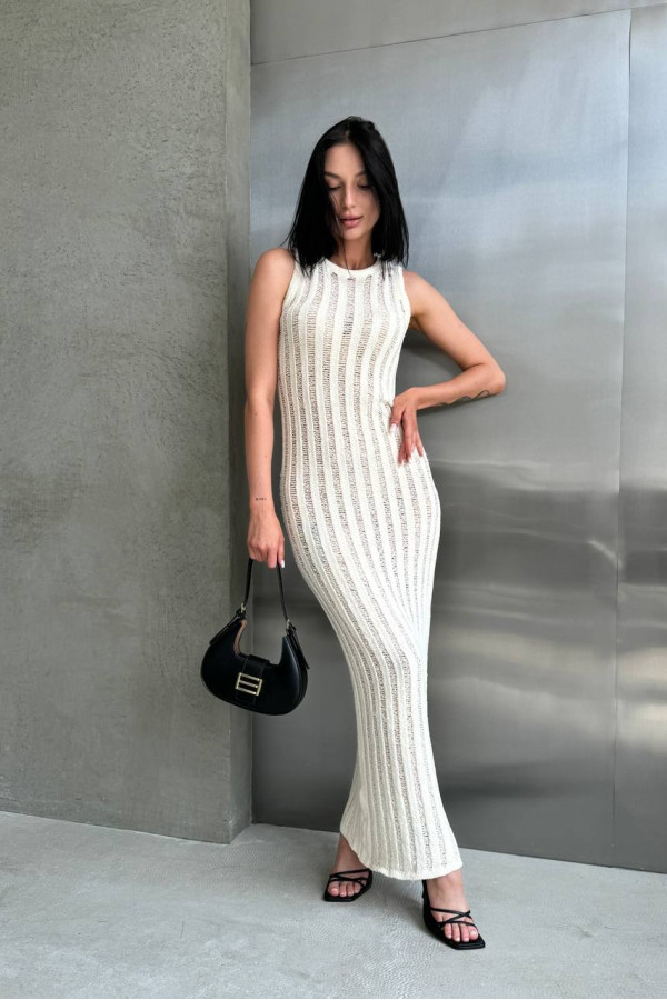 Сукня пляжна максі молочна