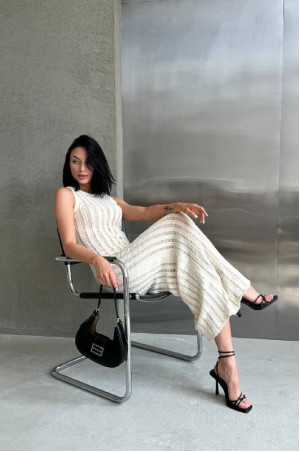 Сукня пляжна максі молочна