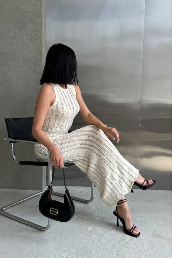 Сукня пляжна максі молочна