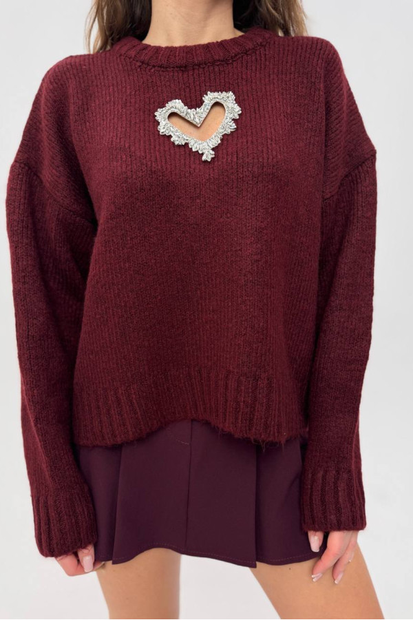 Светр Серце марсала