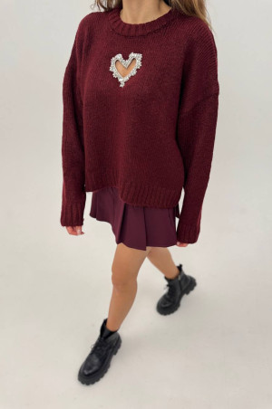 Светр Серце марсала