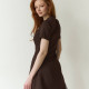 Сукня  зі стразами та сіткою шоколадного кольору