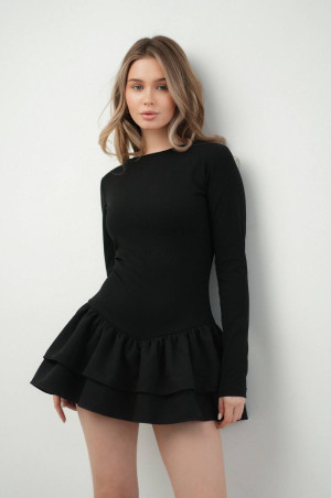 Сукня комбінезон в стилі бренду чорного кольору