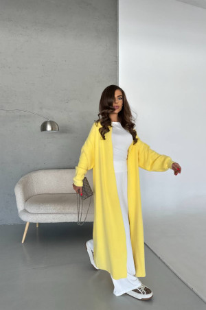 Довгий кардиган жовтий