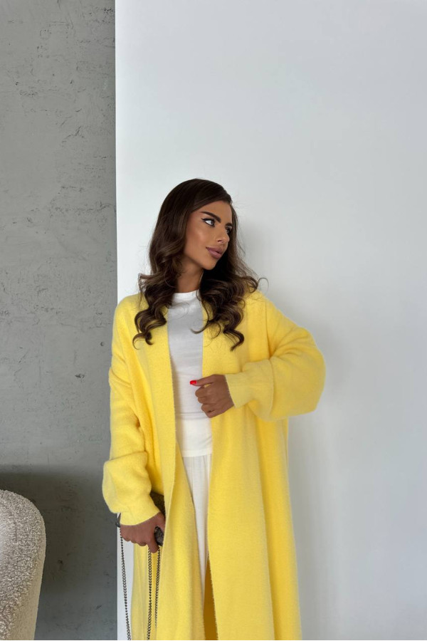 Довгий кардиган жовтий