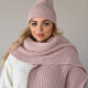 Шапка в'язана тепла пудрова
