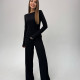 Стильний костюм з вільними штанами чорний
