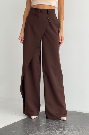 Брюки з запахом шоколадні 